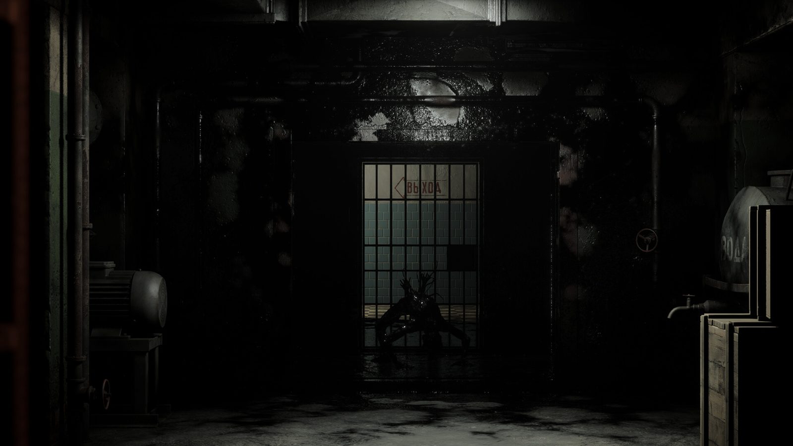 Official Steam store screenshot — a creature behind a barred gate